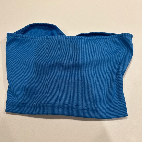 Blue Ruched Tube Top - Picture 2 of 2